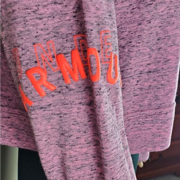 Under Armour Purple & Florescent Orange Cropped Hoodie Sweatshirt - Picture 4 of 6